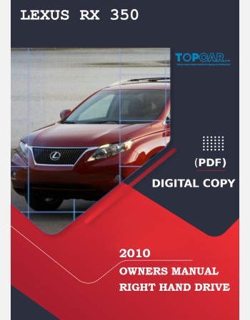 lexus rx-350 2010 owners manual in english